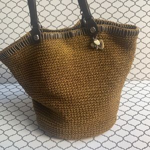 Brighton Caramel Woven Tote Bag with Rustic Texture